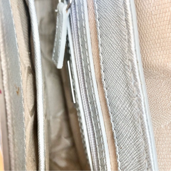 Oroton Metier mini crossbody bag in silver saffiano leather - Picture 9 of 9